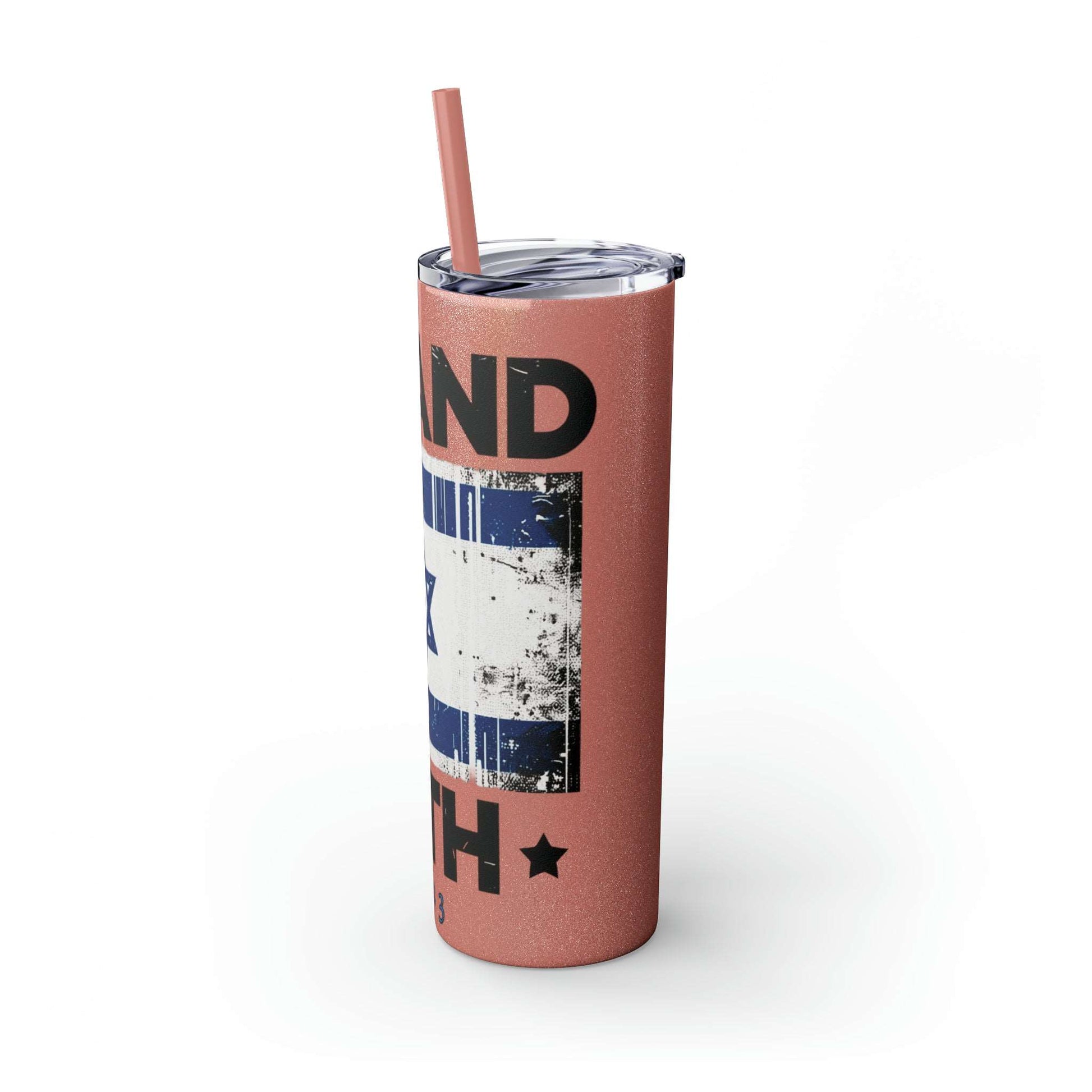 I Stand with Israel Skinny Tumbler with Straw, 20oz