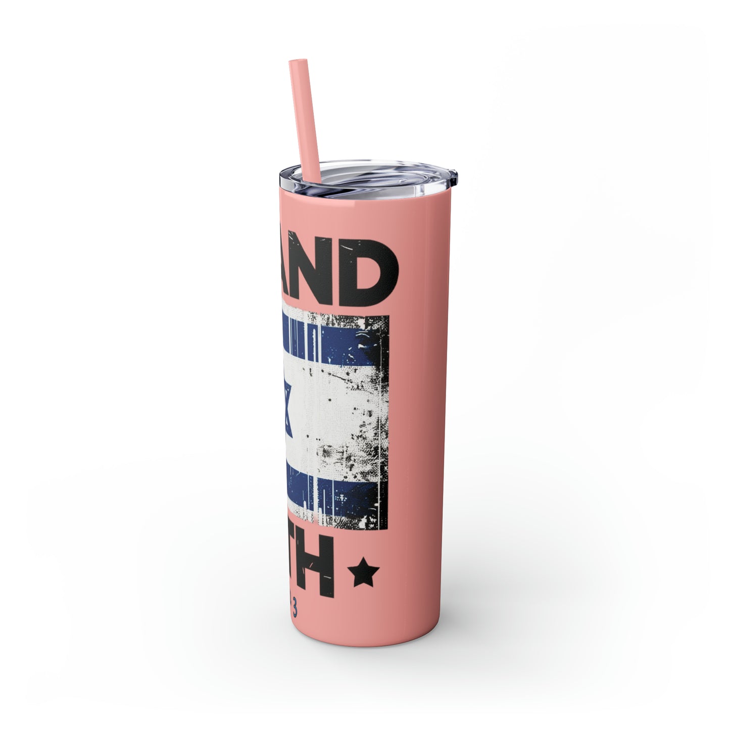 I Stand with Israel Skinny Tumbler with Straw, 20oz