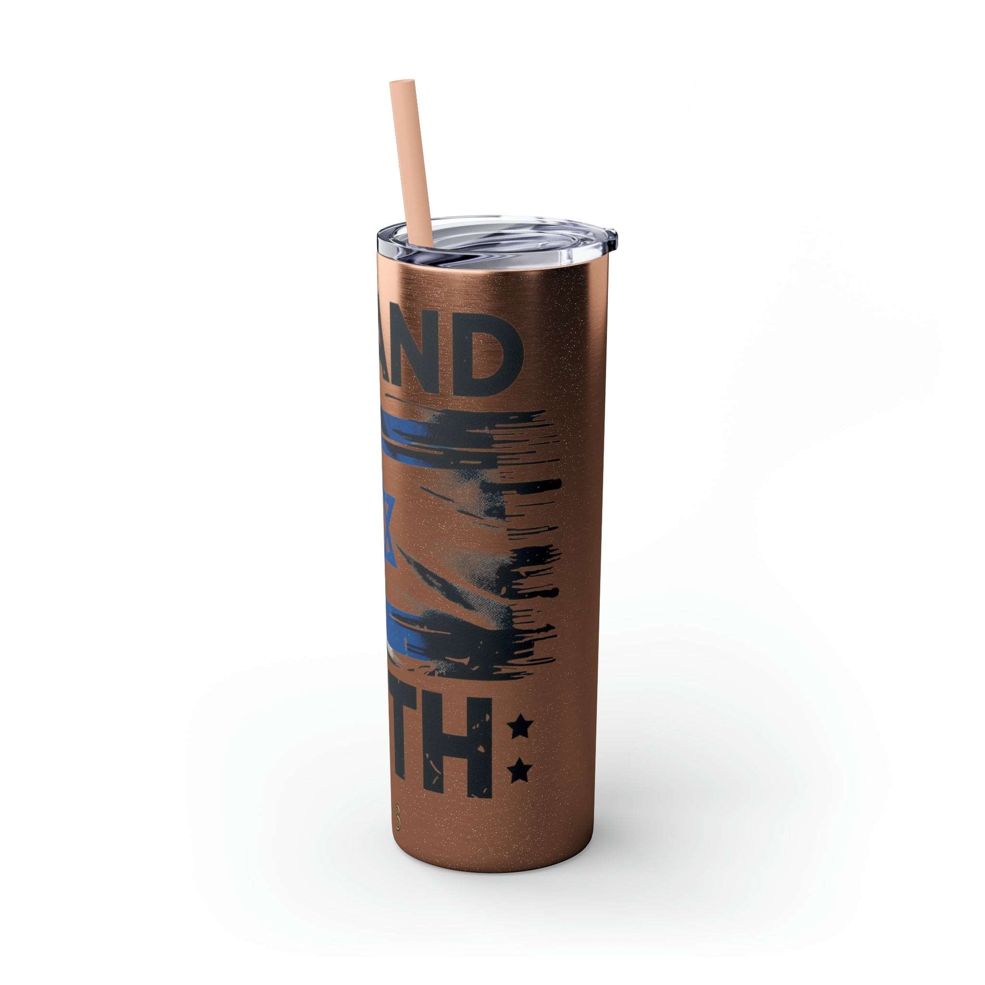 I Stand with Israel Skinny Tumbler with Straw, 20oz