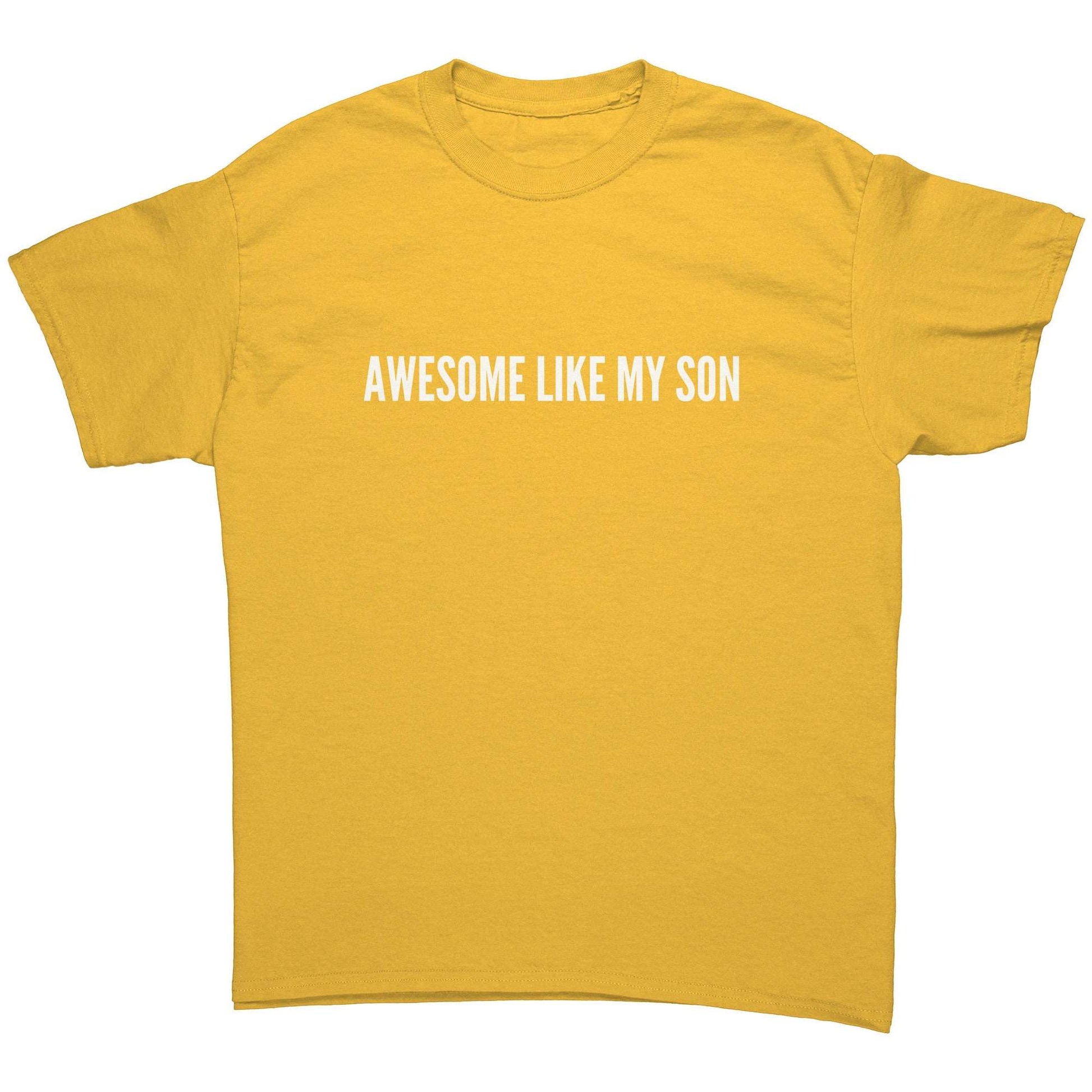 Awesome Like My Son Basic T-Shirt for Father's Day Gift, Minimalist Men T-shirt Gift, Graduation Gift for Men Cotton T-Shirt