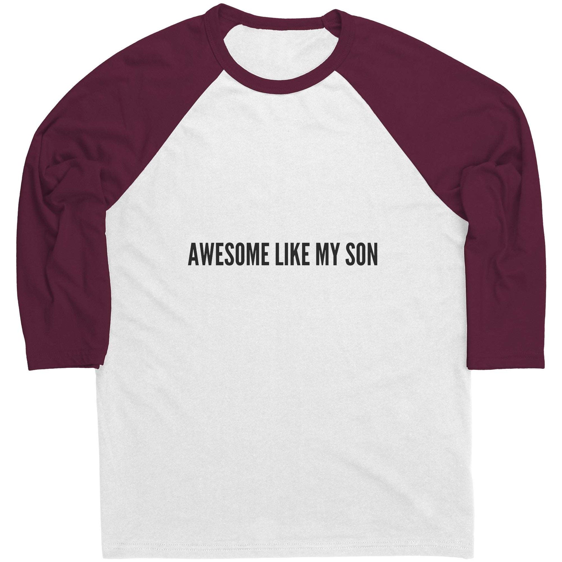 Awesome Like My Son Contrast Shirt for Father's Day Gift, Men Raglan T-shirt For Him