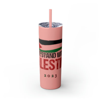 We Stand with Palestine | Skinny Tumbler with Straw | 20oz Drinkware | Gift | Portable Cup