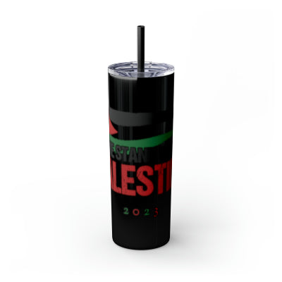 We Stand with Palestine | Skinny Tumbler with Straw | 20oz Drinkware | Gift | Portable Cup