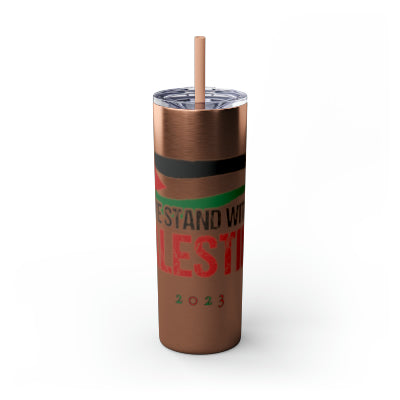 We Stand with Palestine | Skinny Tumbler with Straw | 20oz Drinkware | Gift | Portable Cup