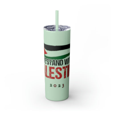 We Stand with Palestine | Skinny Tumbler with Straw | 20oz Drinkware | Gift | Portable Cup