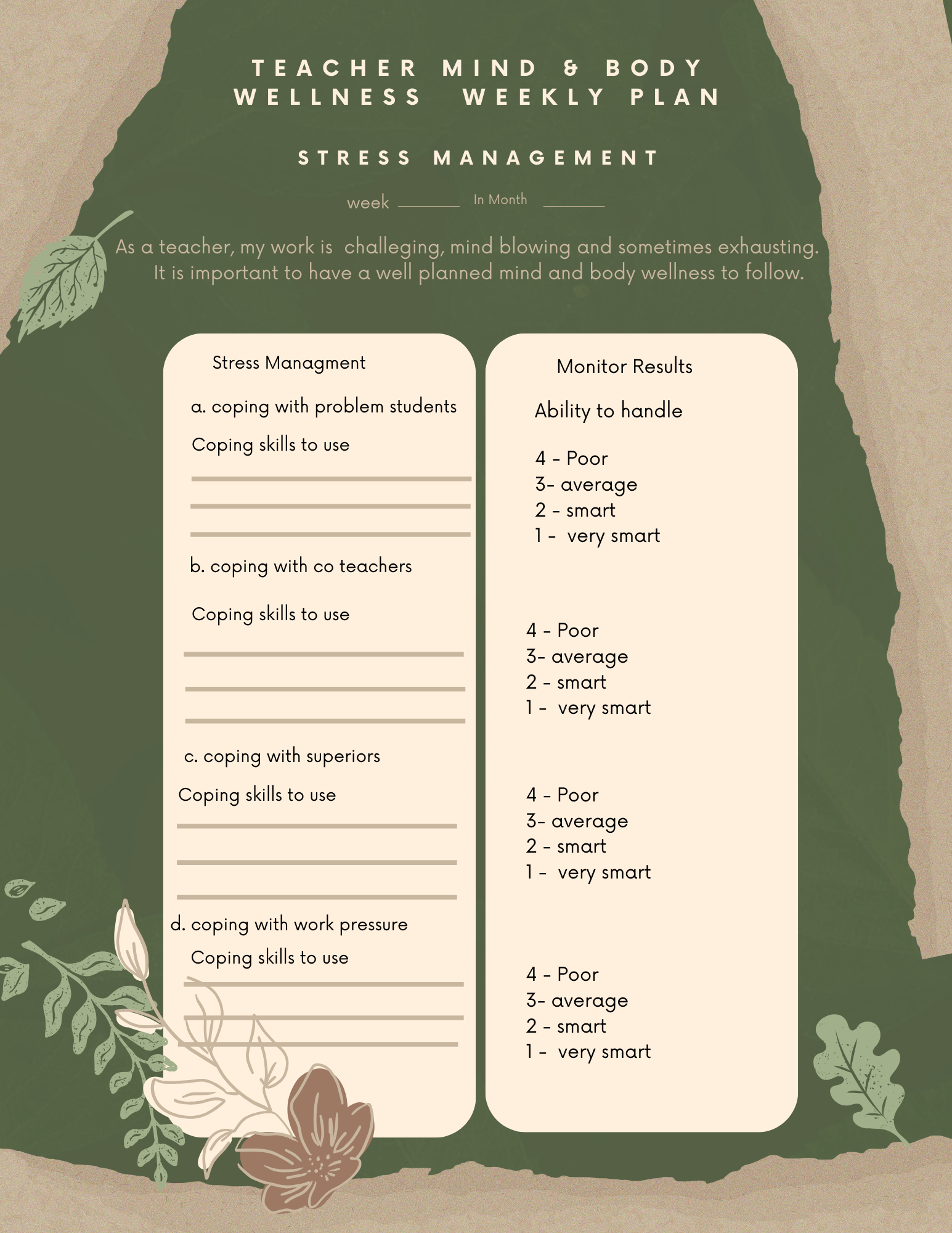 Mind and Body Weekly One-Page Planner: It encourages mindfulness with a dedicated space for personal reflections and self-care goals. It also promotes a healthy work-life balance by visualizing and prioritizing both professional and personal tasks in one comprehensive page.