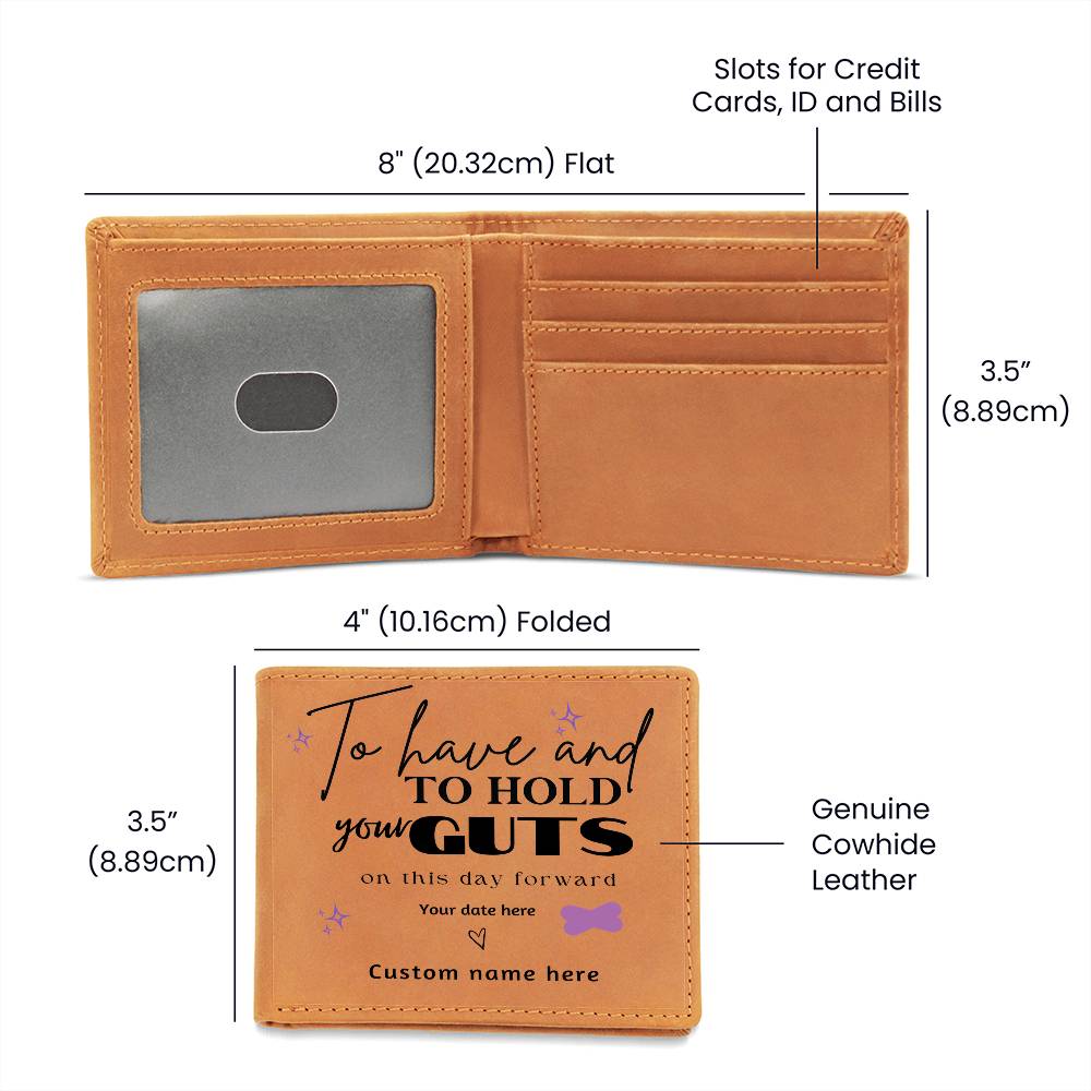 Custom Leather Wallet, Personalized Wedding Wallet