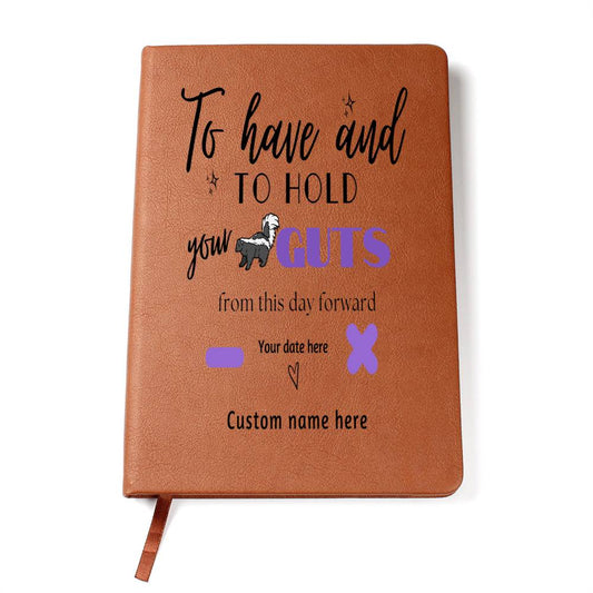 Custom Wedding Vow Journal, Minimalist Bridal Party Present, Comical Bride and Groom Keepsake Gift