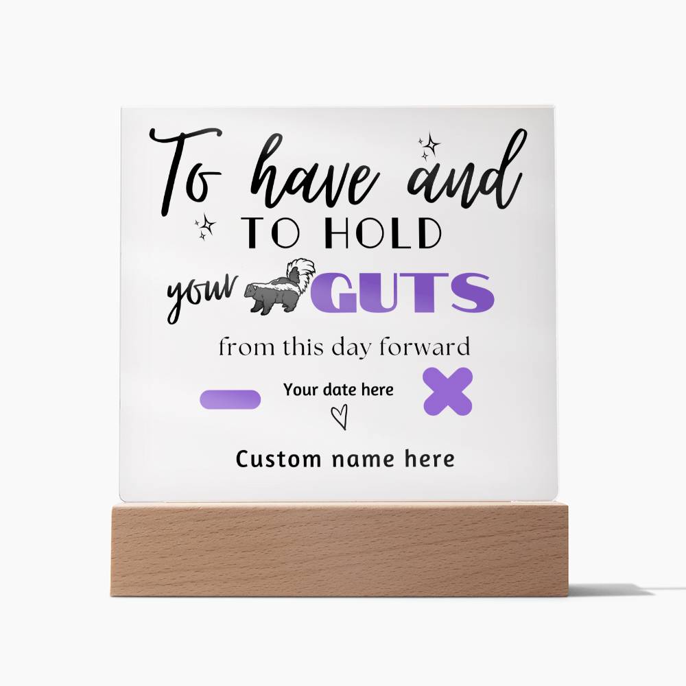 Personalized Comical Wedding Gift, Memorable Wedding Plaque, Custom Bridal and Groom Gift