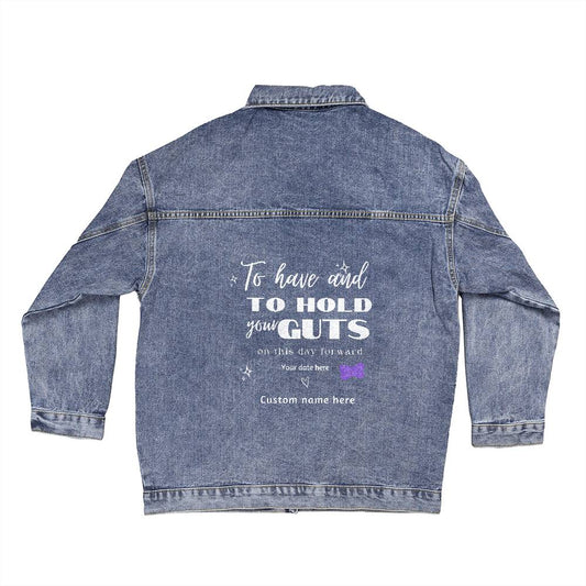 Personalized Blue Denim Jacket for Bride