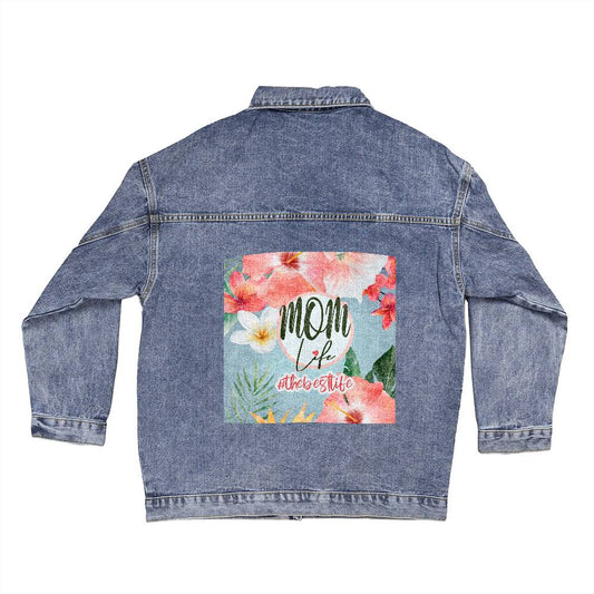 Mom Life Blue Denim Jacket