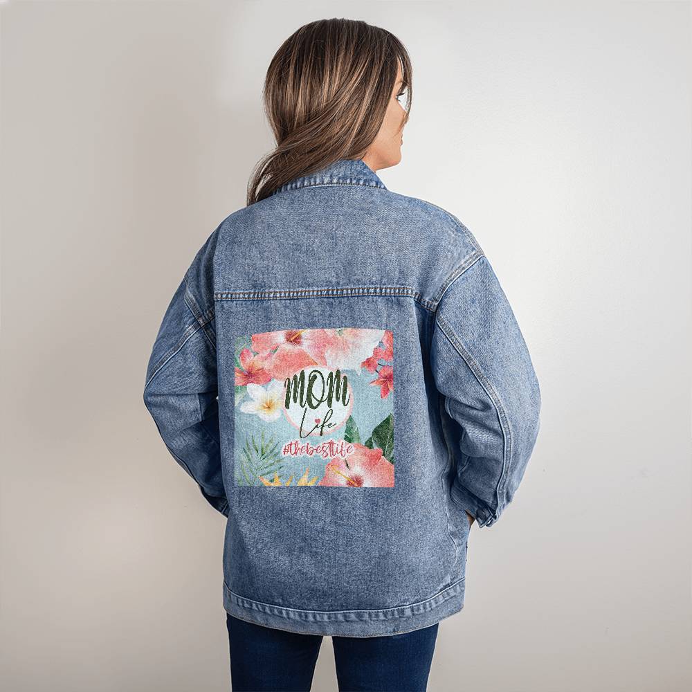 Mom Life Blue Denim Jacket