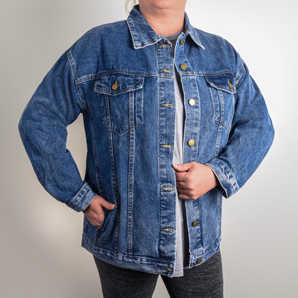 Mom Life Blue Denim Jacket