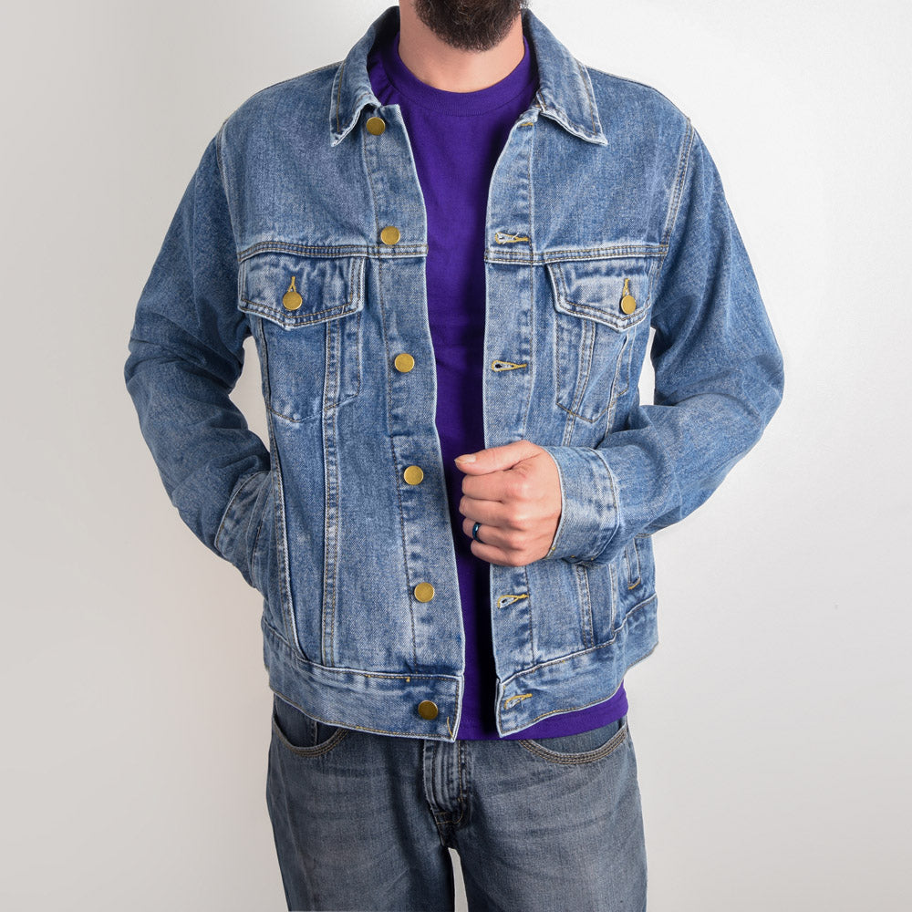 Custom Groom Denim Jacket, Minimalist Husband Gift, Personalized Anniversary Hubby Jacket, Comfortable Apparel for Him