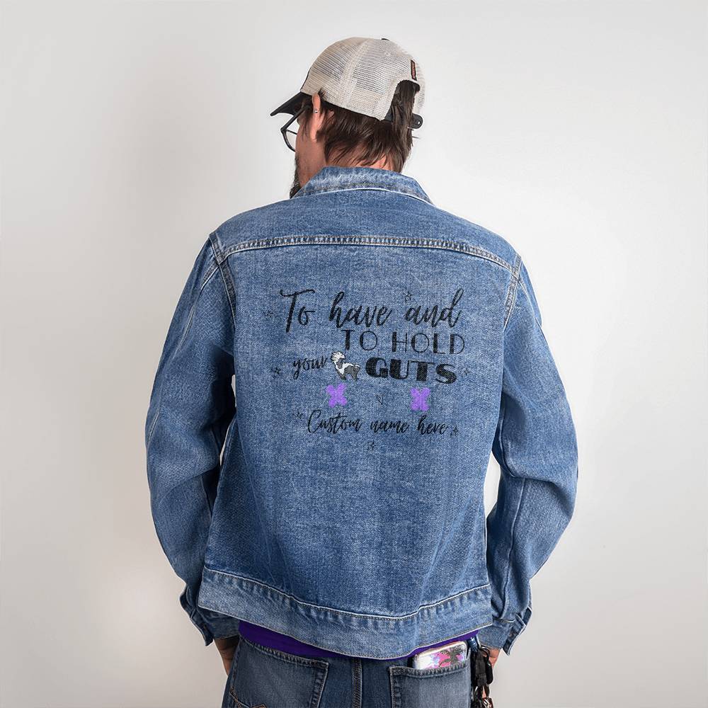 Custom Groom Denim Jacket, Minimalist Husband Gift, Personalized Anniversary Hubby Jacket, Comfortable Apparel for Him