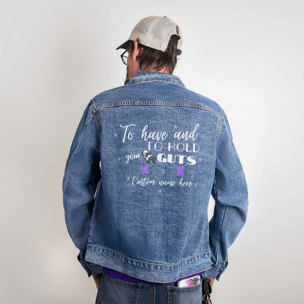 Custom Men Denim Jacket, Minimalist Hubby Gift, Comfortable Blue Denim Jacket for Him