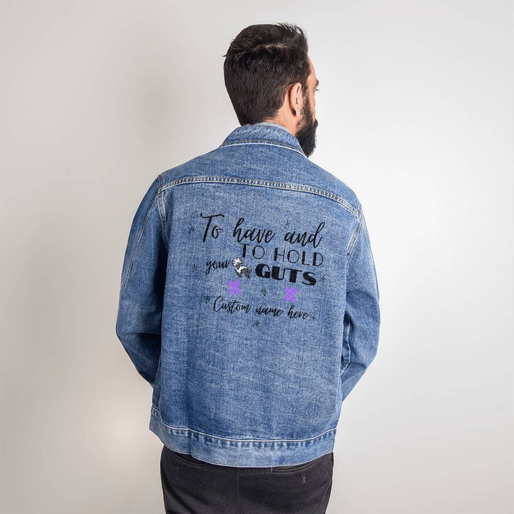 Custom Groom Denim Jacket, Minimalist Husband Gift, Personalized Anniversary Hubby Jacket, Comfortable Apparel for Him