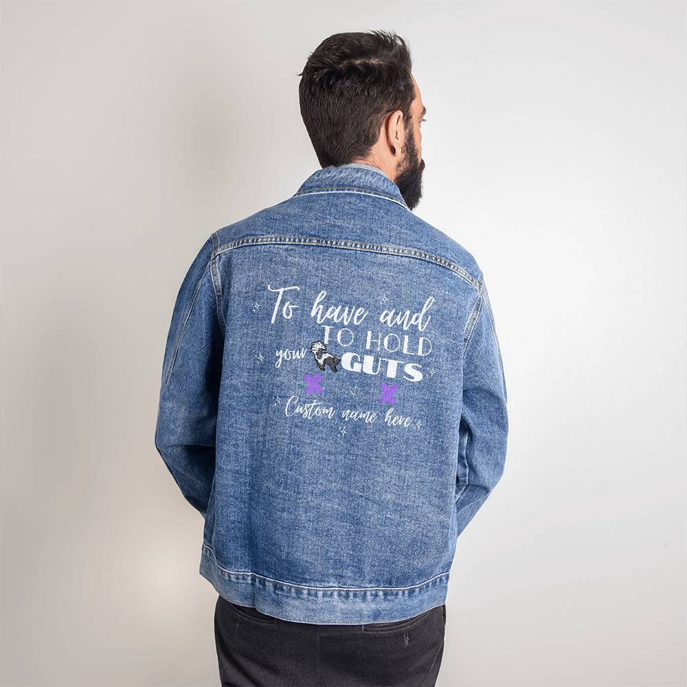 Custom Men Denim Jacket, Minimalist Hubby Gift, Comfortable Blue Denim Jacket for Him