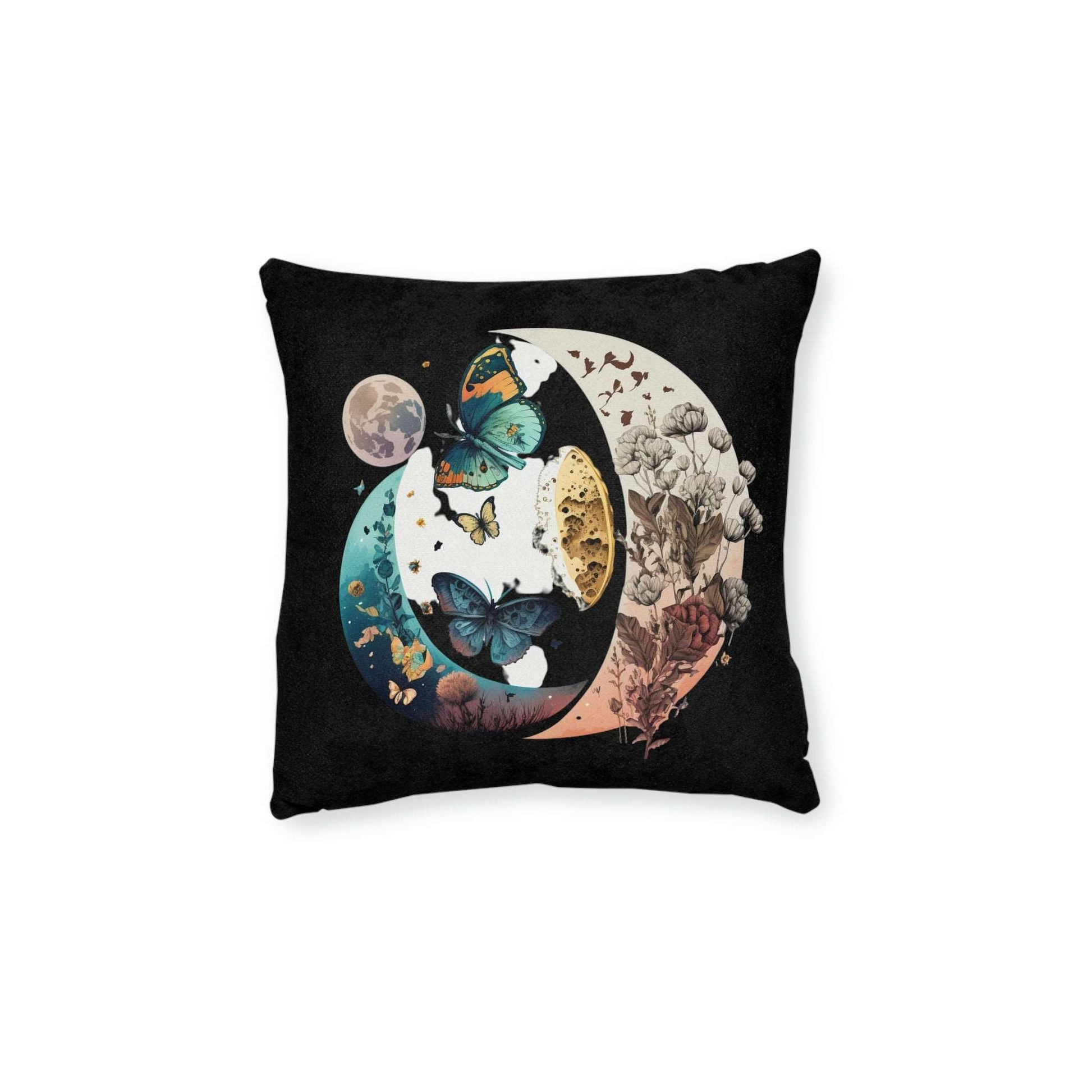 Moon Renewal Square Pillow, Cute Moon Renewal Pillow, Home Decor Moon Renewal Pillow, Handmade Boho Pillow, Comfortable Moon Pillow,