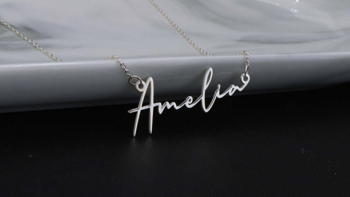 Horizontal 2 Side Name Necklace