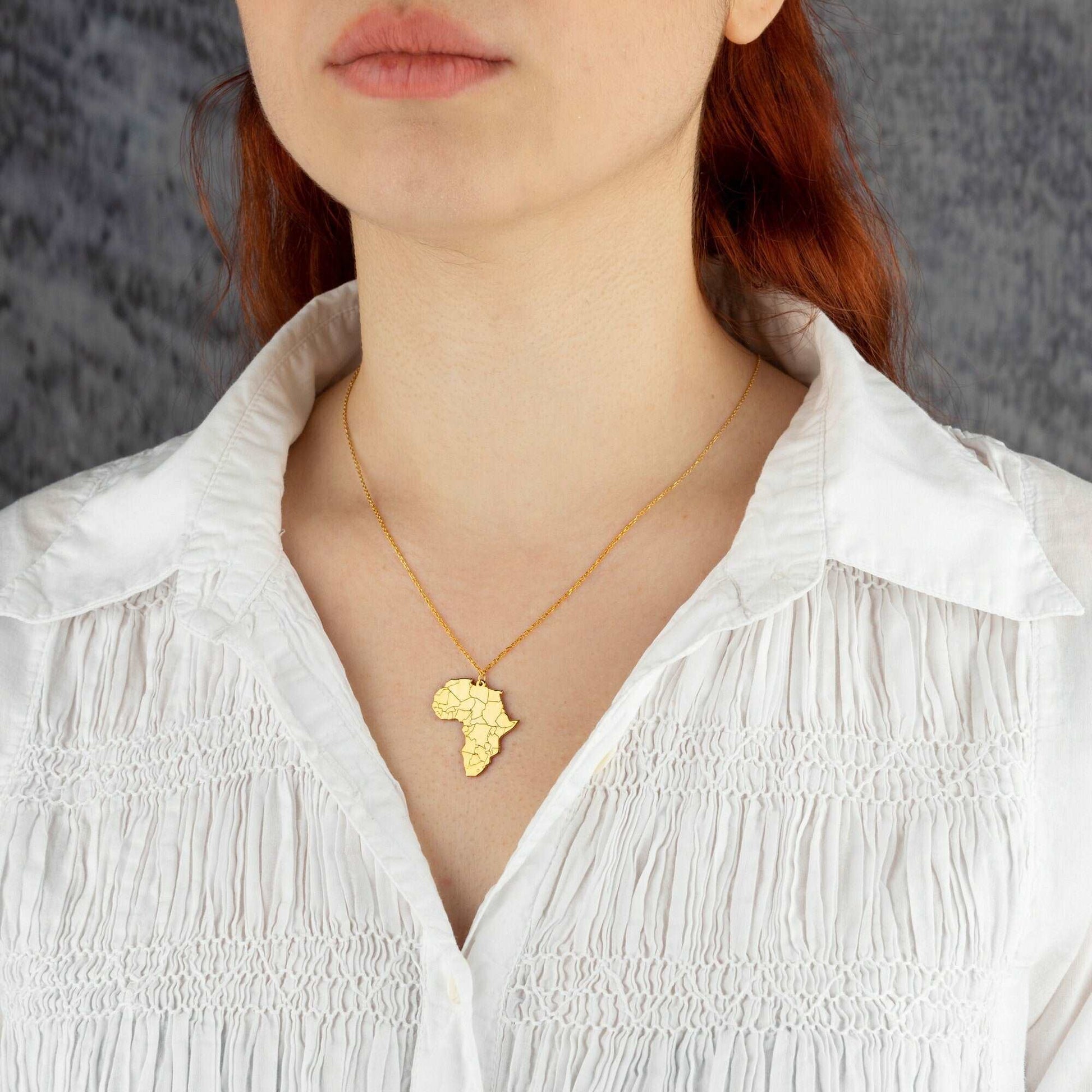 Africa Map Necklace