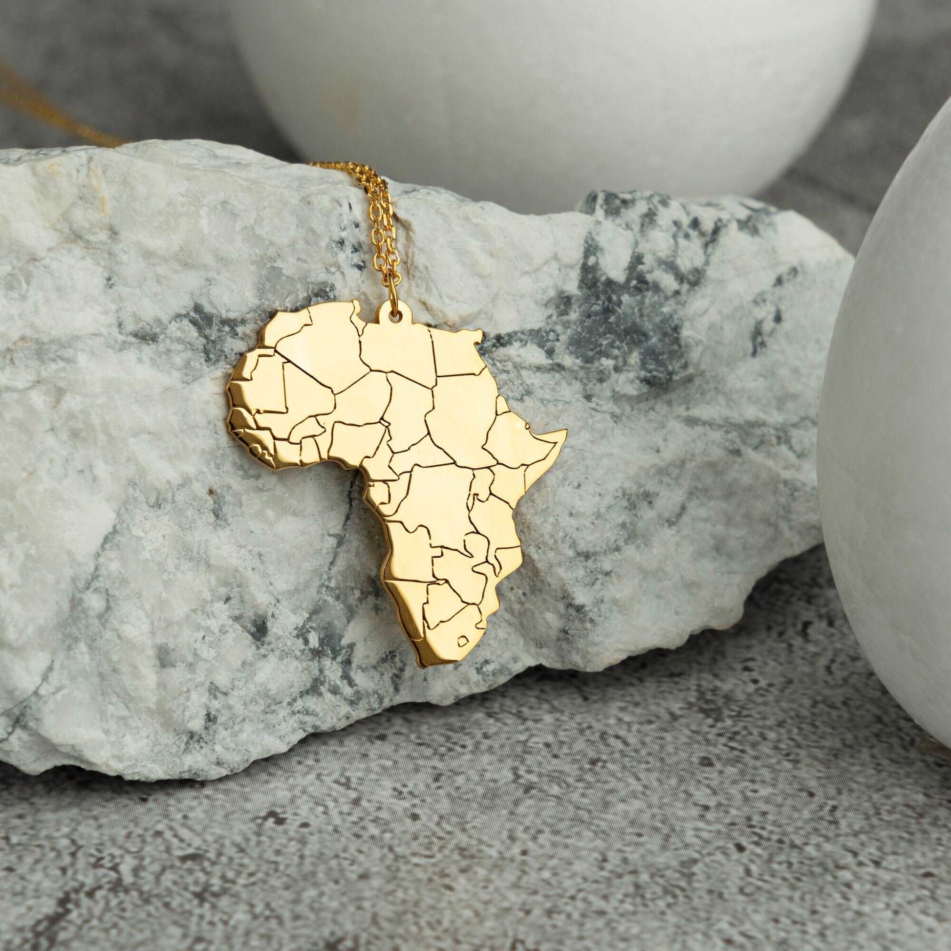 Africa Map Necklace