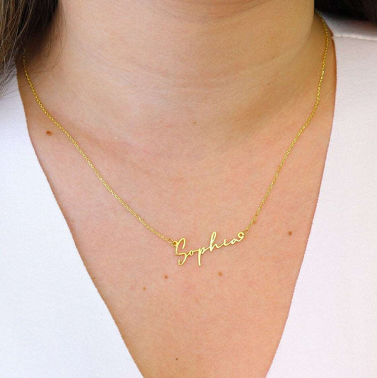 Horizontal 2 Side Name Necklace