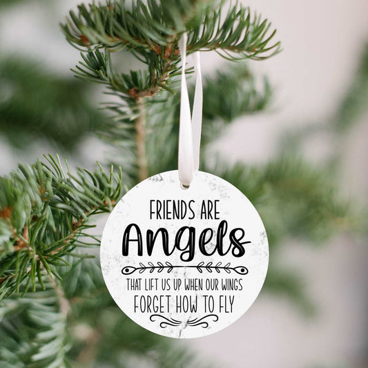 Friends Are Angels Christmas Gift Ornament | Give It As a Thoughtful Gift to Your Best Friend, Friends, Family Members or Loved Ones.