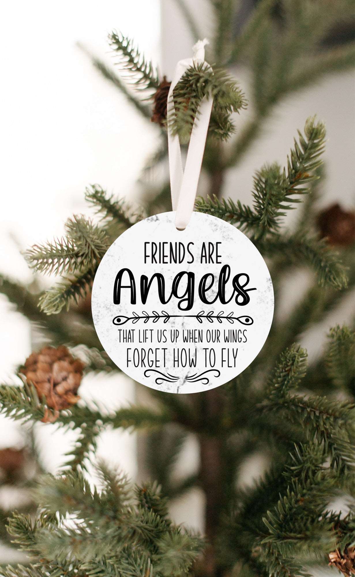 Friends Are Angels Christmas Gift Ornament | Give It As a Thoughtful Gift to Your Best Friend, Friends, Family Members or Loved Ones.