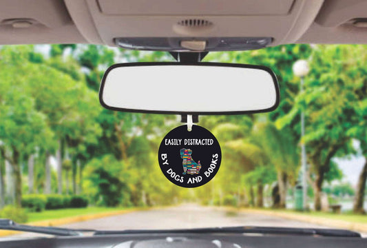 Easily Distracted by Books and Dogs Car Ornament Gift That Makes for the Perfect Present All Year Round