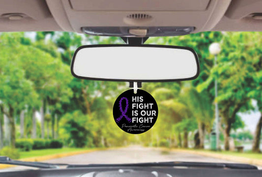 His Fight Pancreatic Cancer is Our Fight | Pancreatic Cancer Awareness Car Ornament Gift