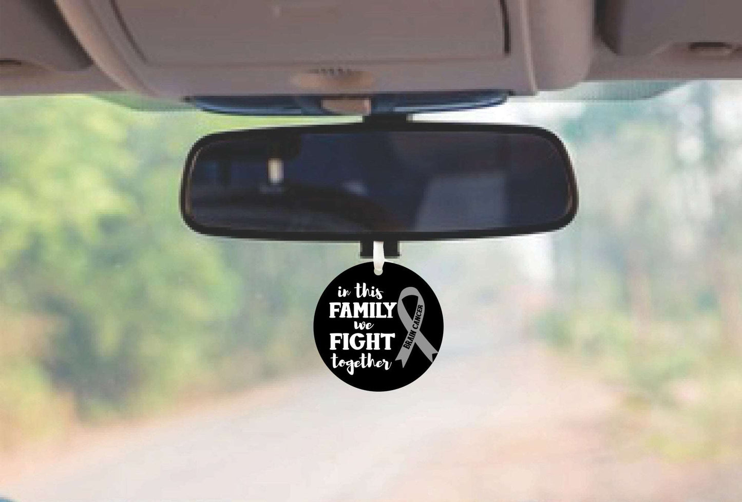 In This Family We Fight Brain Cancer Together | Brain Cancer Awareness Car Ornament Gift