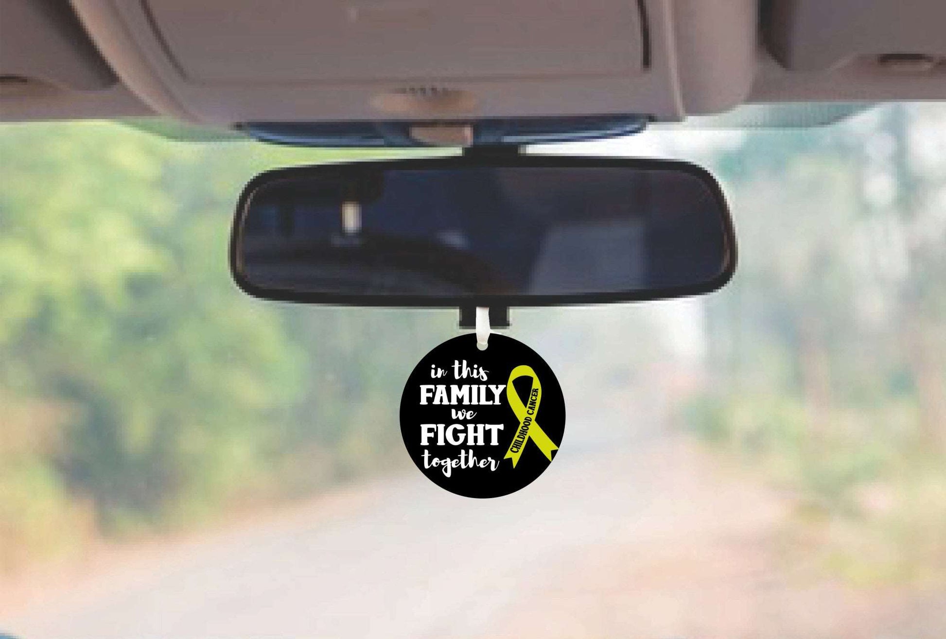 In This Family We Fight Childhood Cancer Together | Childhood Cancer Awareness Car Ornament Gift