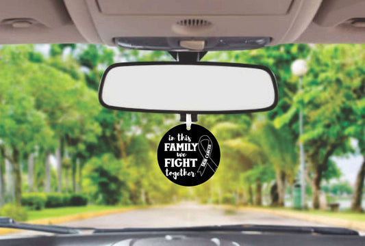 In This Family We Fight Skin Cancer Together | Skin Cancer Awareness Car Ornament Gift