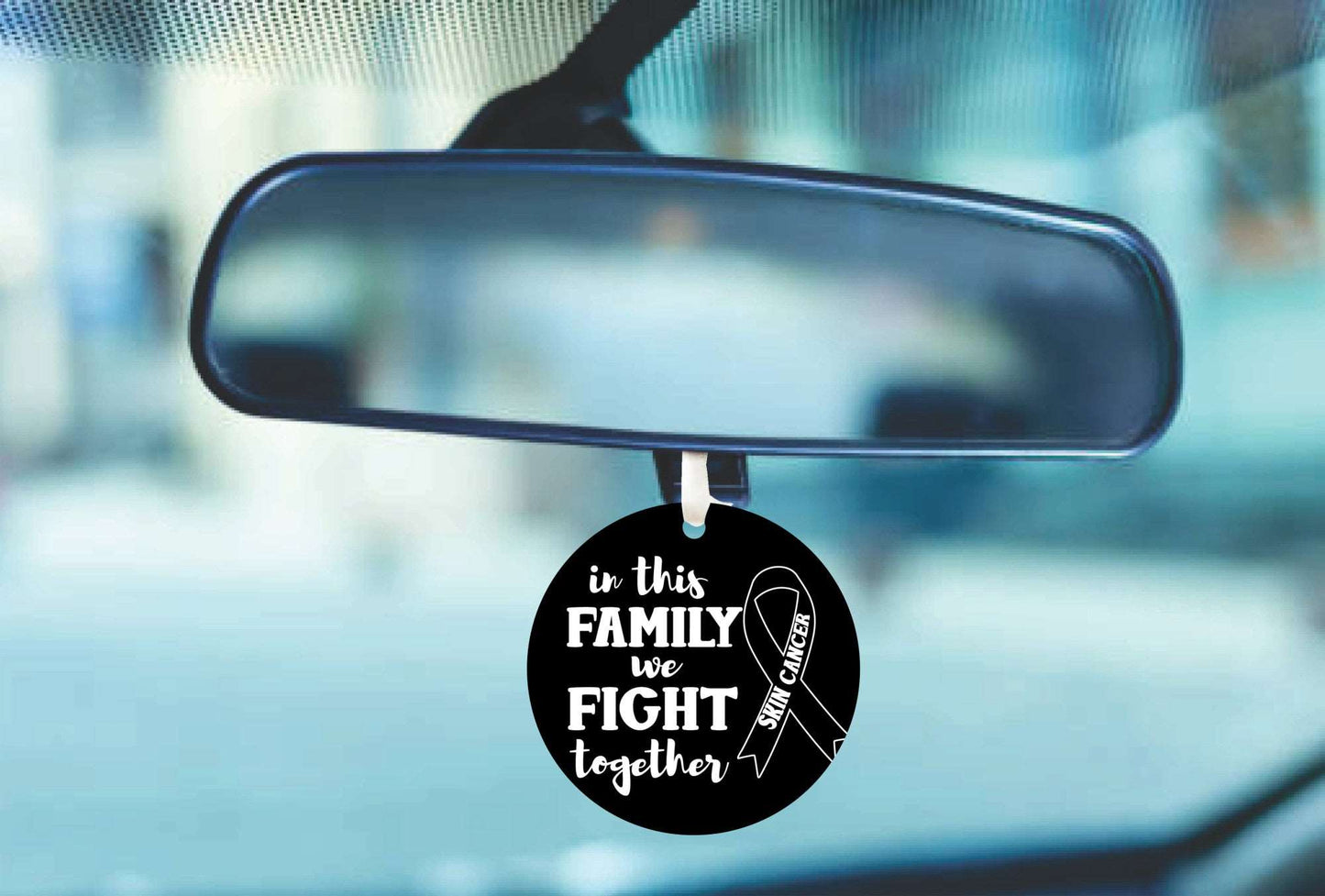 In This Family We Fight Skin Cancer Together | Skin Cancer Awareness Car Ornament Gift