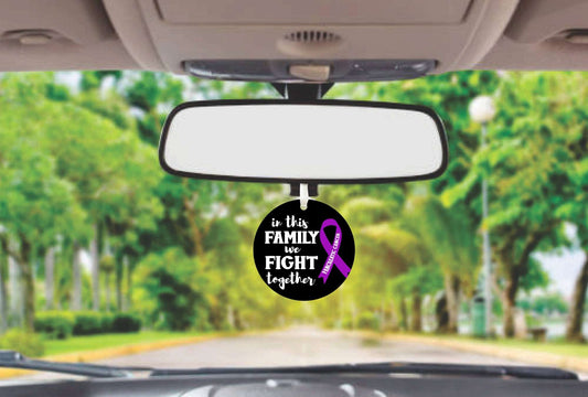 In This Family We Fight Pancreatic Cancer Together | Pancreatic Cancer Awareness Car Ornament Gift