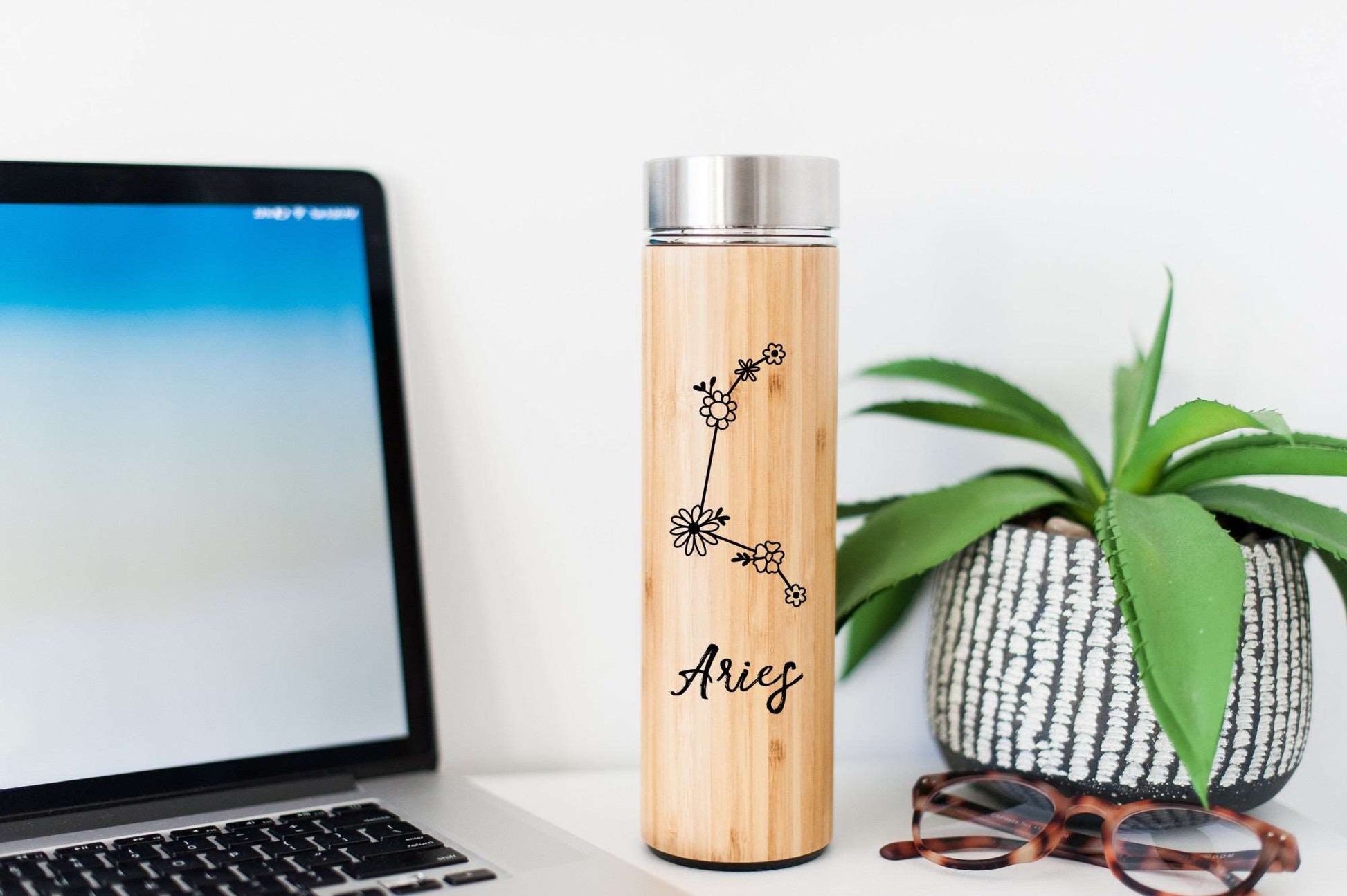 Aries Bamboo Water Bottle | Hot Beverage Tumbler