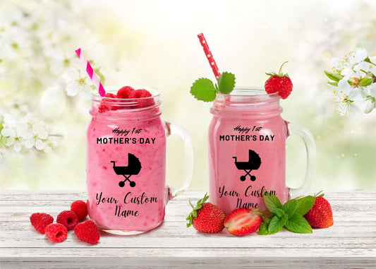 1st Mother's Day Mason Jars with Name