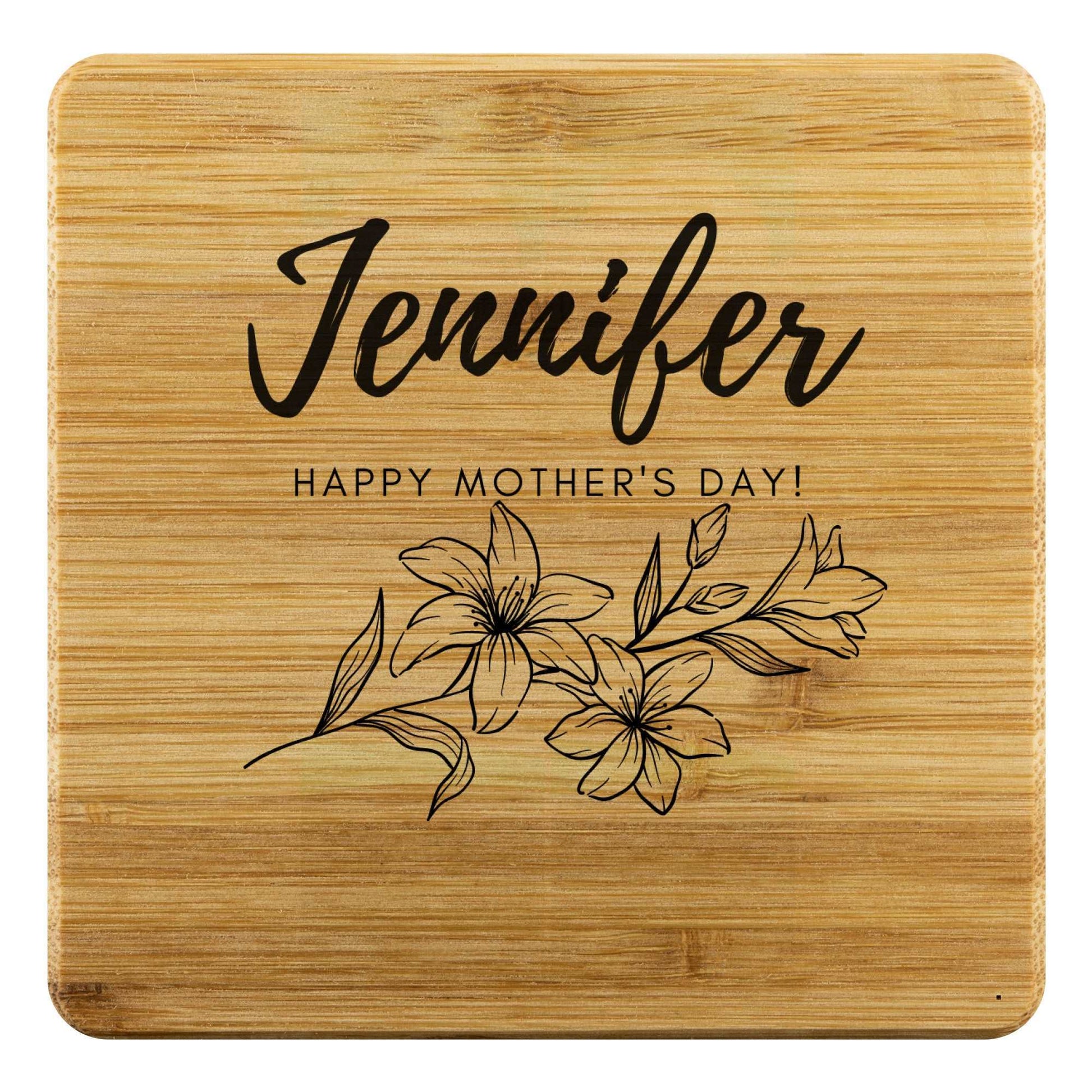 Engraved Name Bamboo Coasters