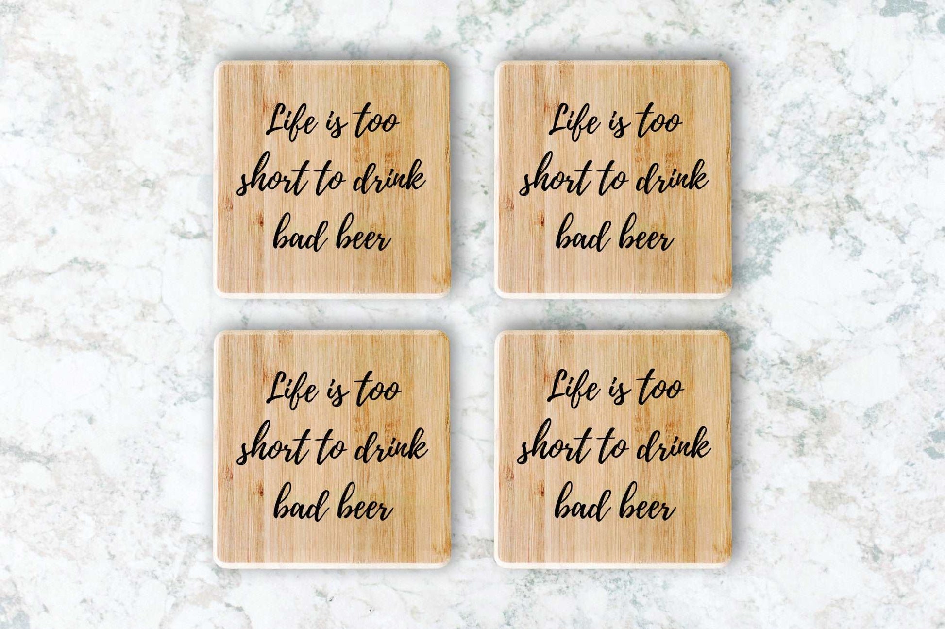 Bad Beer Bamboo Coasters