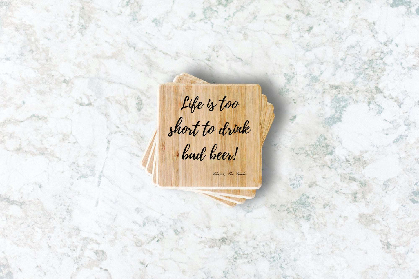 Life is too short, The Smiths, Family Name Bamboo Coasters