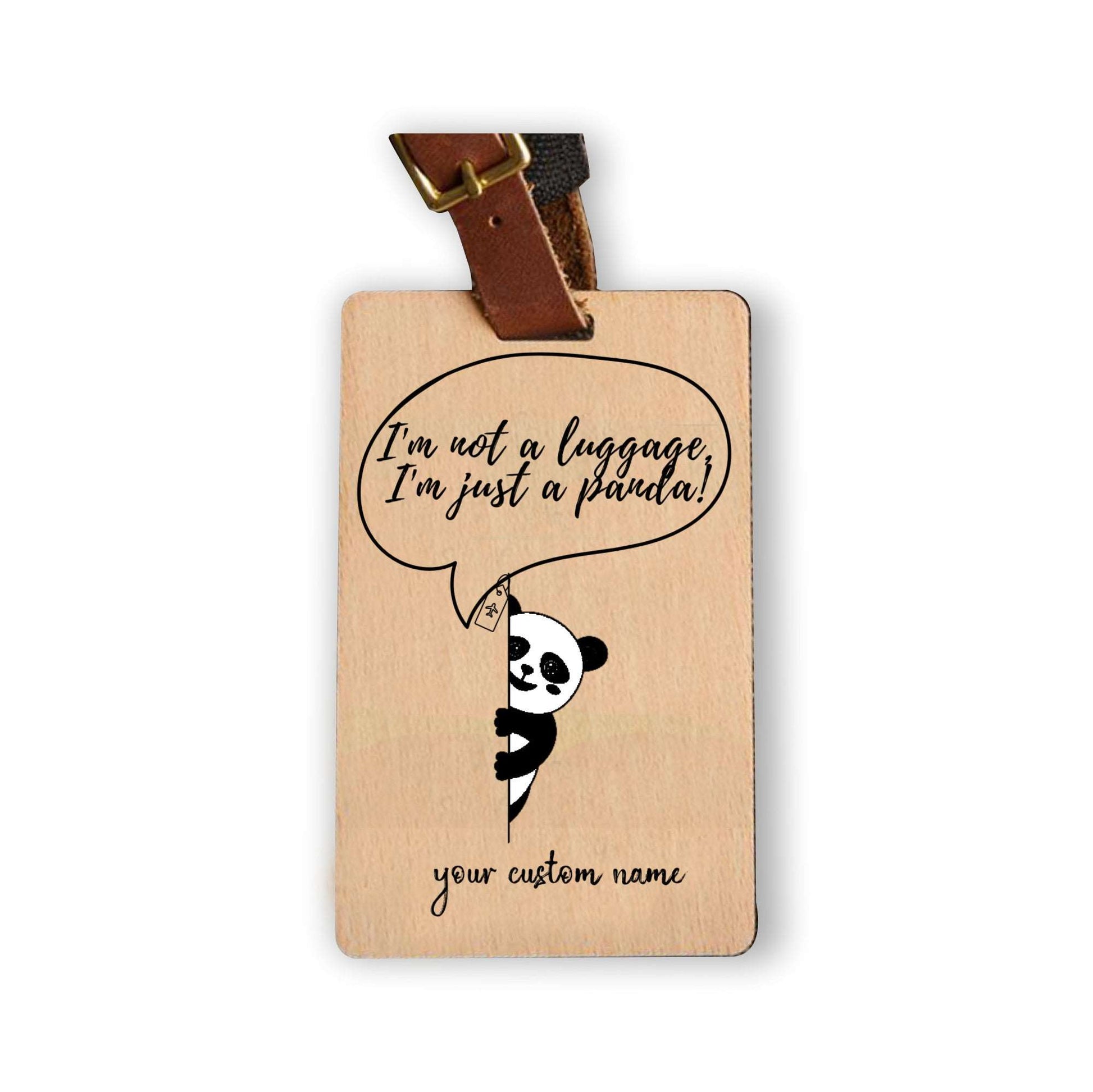 I'm Just a Panda Bamboo Luggage Tag