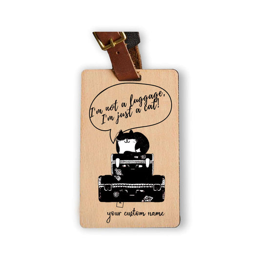 I'm Just Cat Bamboo Luggage Tag