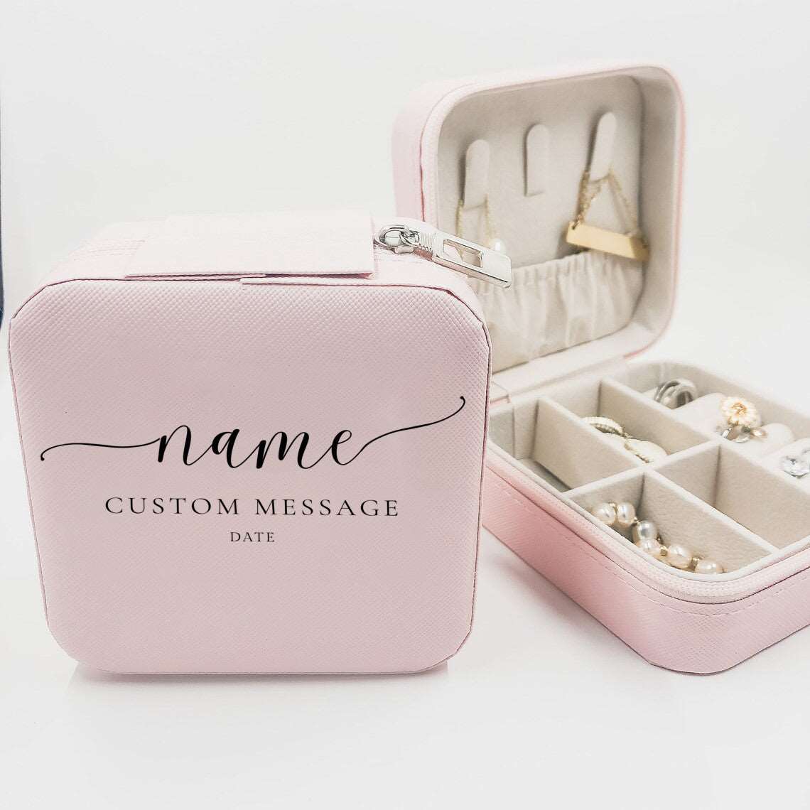 Custom Gift | Pink Jewelry Box | Custom Birthday Gift | Custom Wedding Gift | Pink Minimalist Gift | Custom Graduation Gift