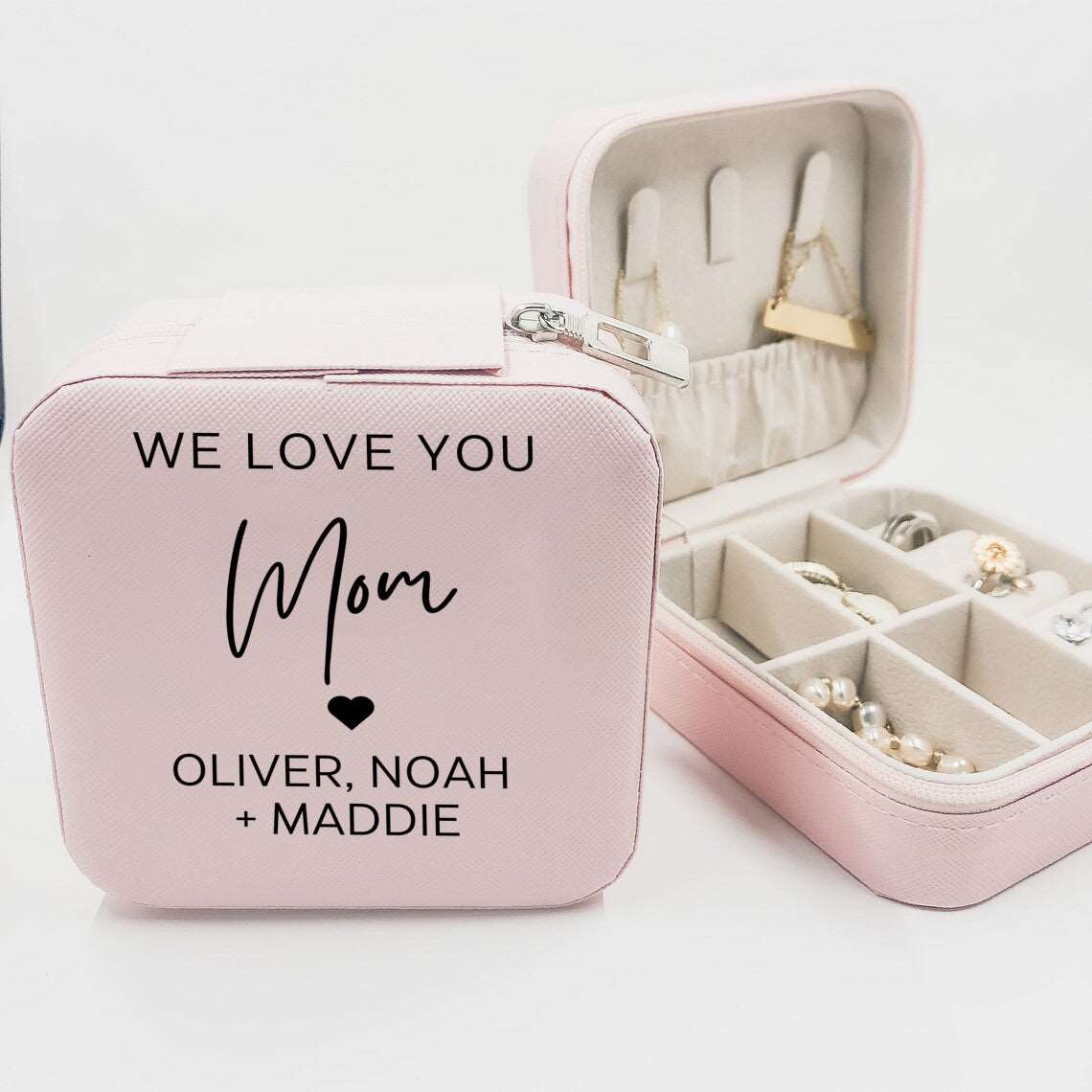 Custom Gift | Personalized Pink Jewelry Box | Custom Birthday Gift | Custom Wedding Gift | Pink Minimalist Girl Gift | Personalized Graduation Gift