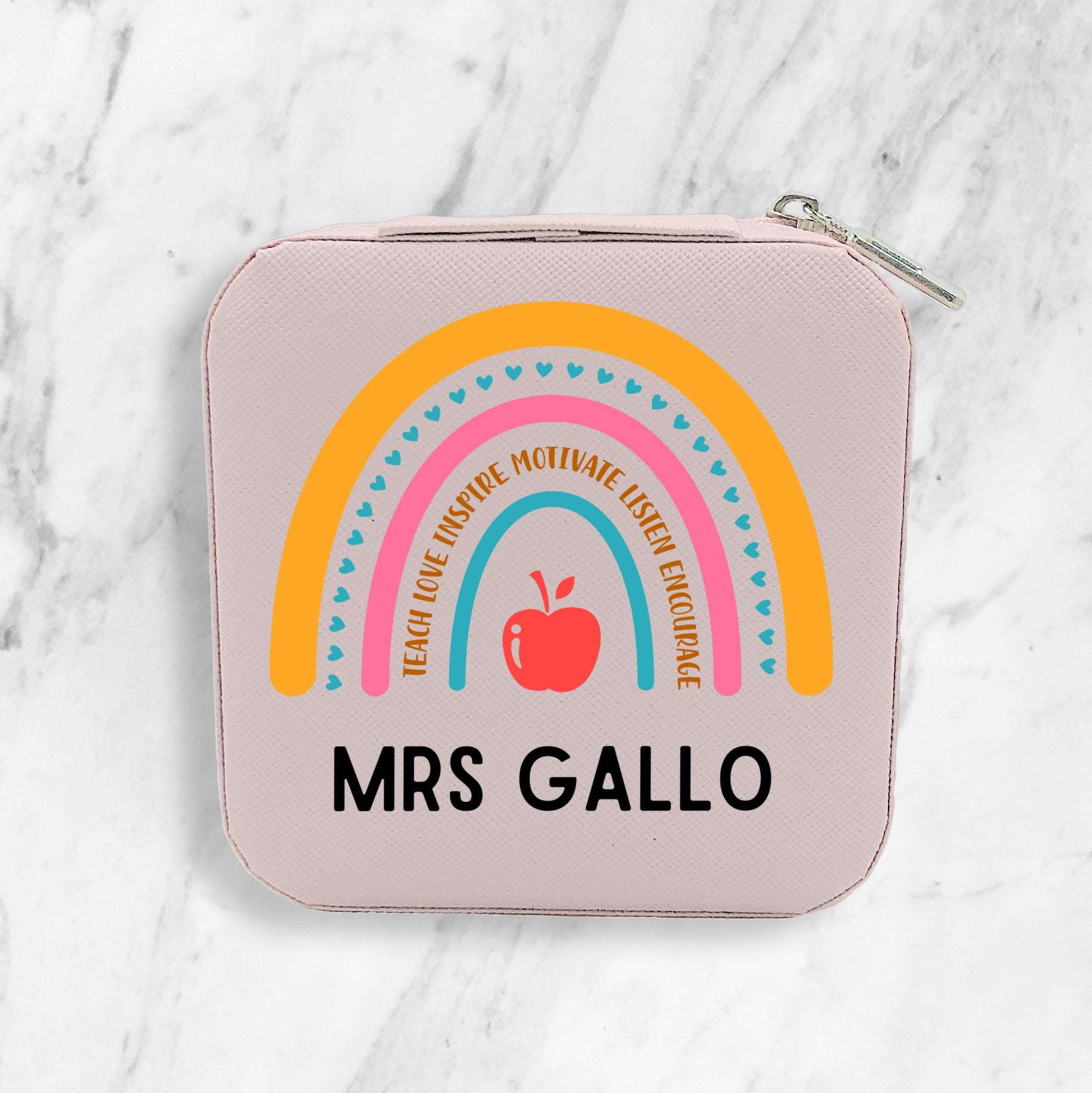 Custom Teacher Gift | Personalized Pink Jewelry Box | Custom Birthday Gift | Custom Wedding Gift | Pink Minimalist Teacher Gift | Personalized Graduation Gift