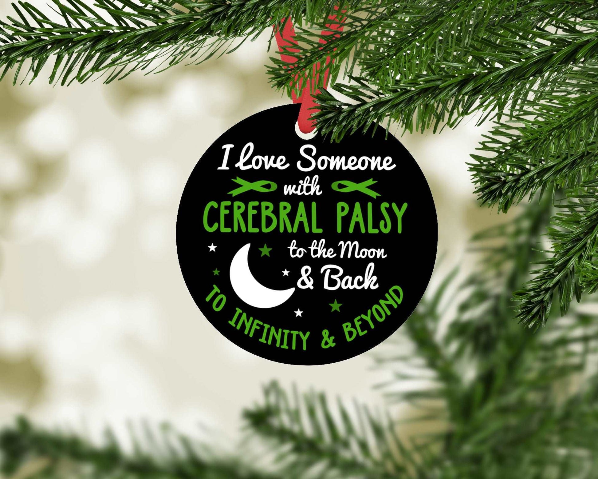 Cerebral Palsy | Gift Ornament | Love to the Moon and Back