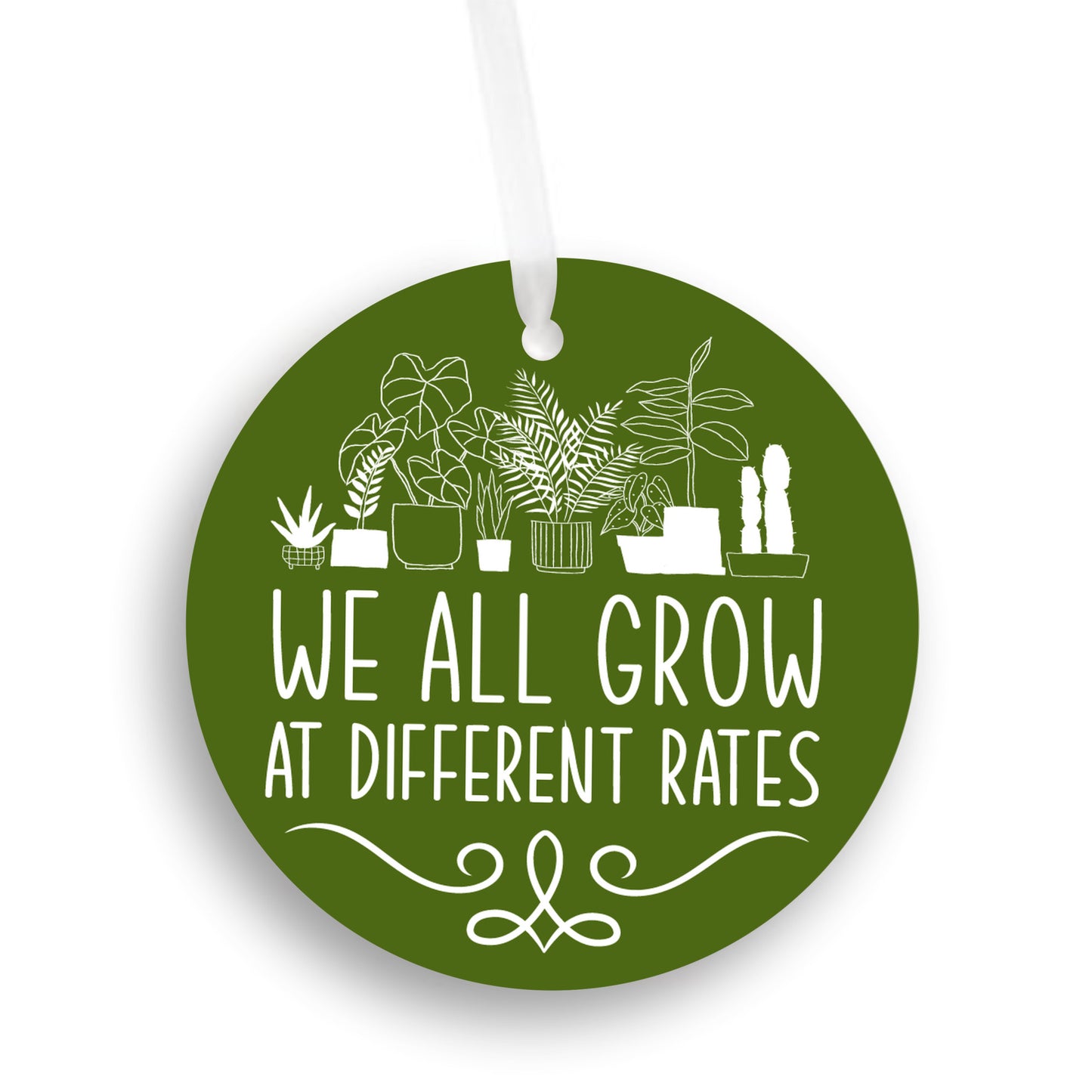 Nurturing Growth, We All Grow at Different Rates, Teacher Inspirational Ornament