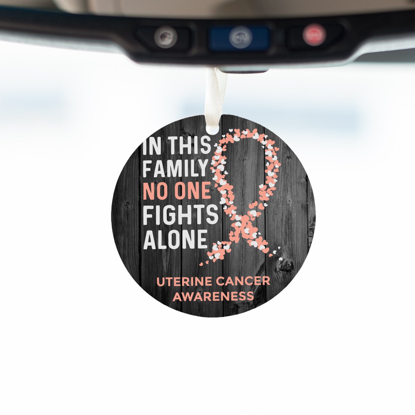 Unified Strength, In This Family, No One Fights Alone, Uterine Cancer Awareness Ornament