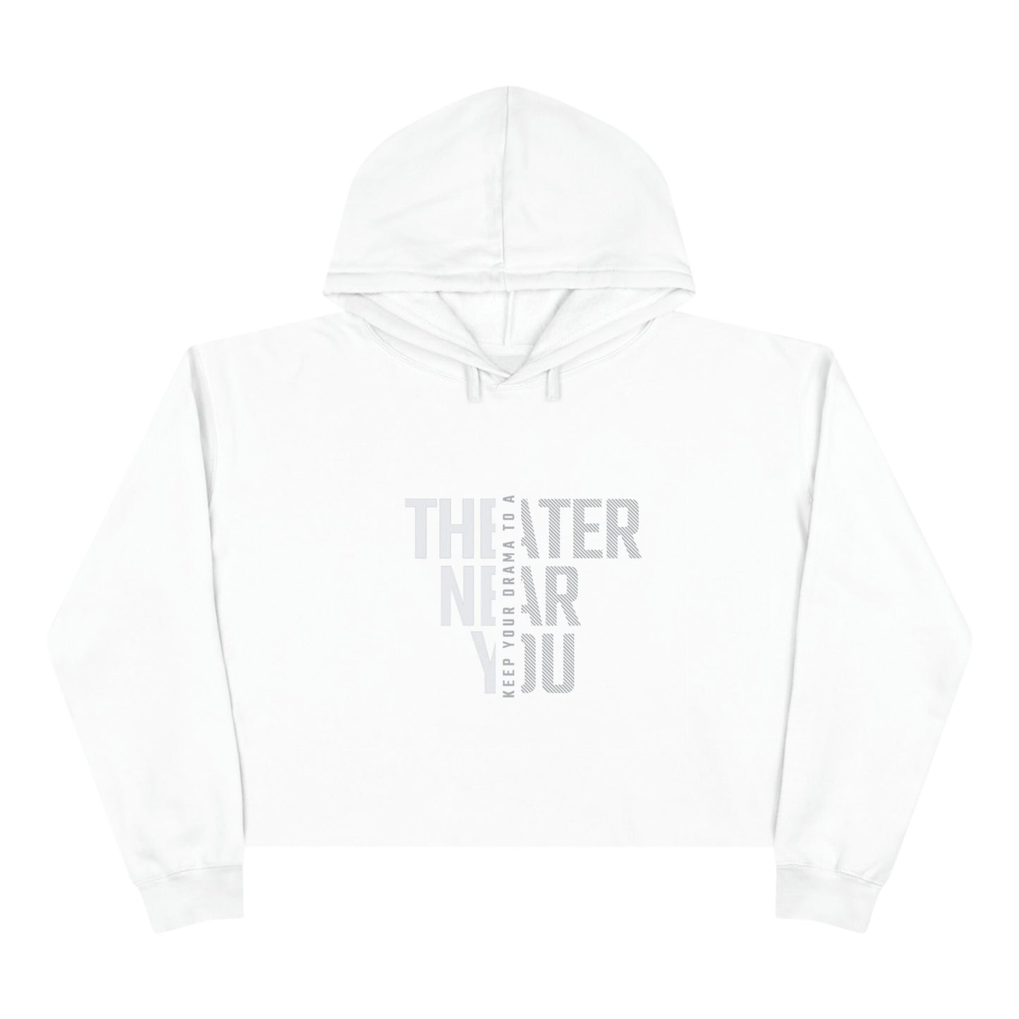 Theater Crop Hoodie, Cute Drama-Free Zone Hoodie, Minimalist Girl Hoodie, Comfortable Hoodie for Her, Cute No Drama Crop Top, Gothic Hoodie